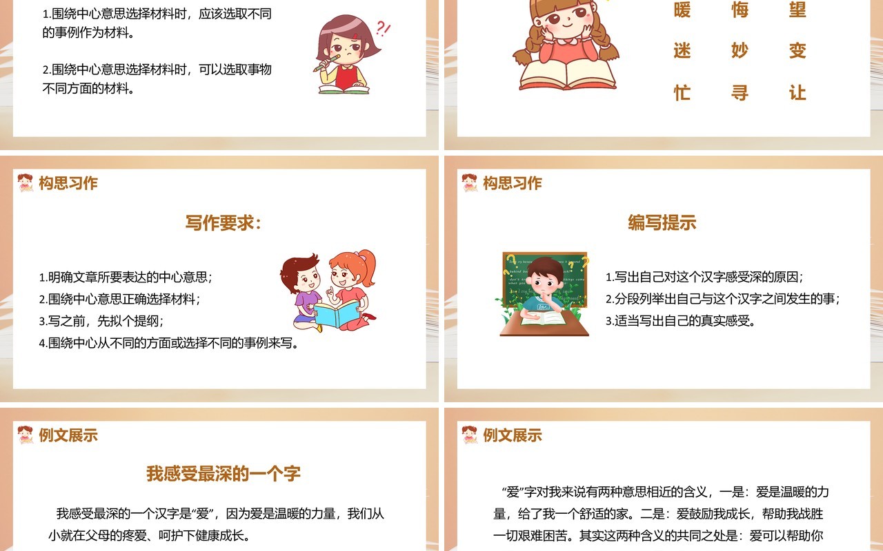部编版六年级语文上册习作围绕中心意思写课件PPT模板
