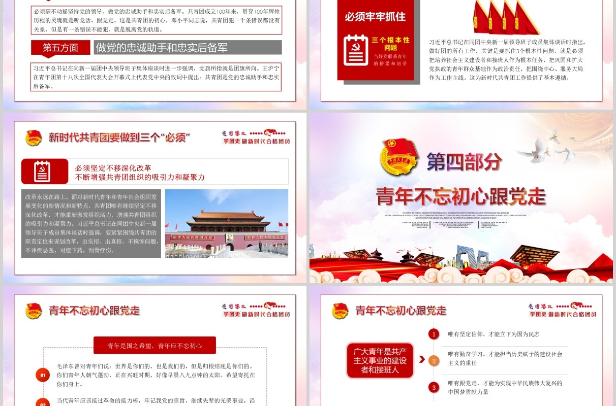 学团史做新时代合作团员五四青年节党政党建PPT模板