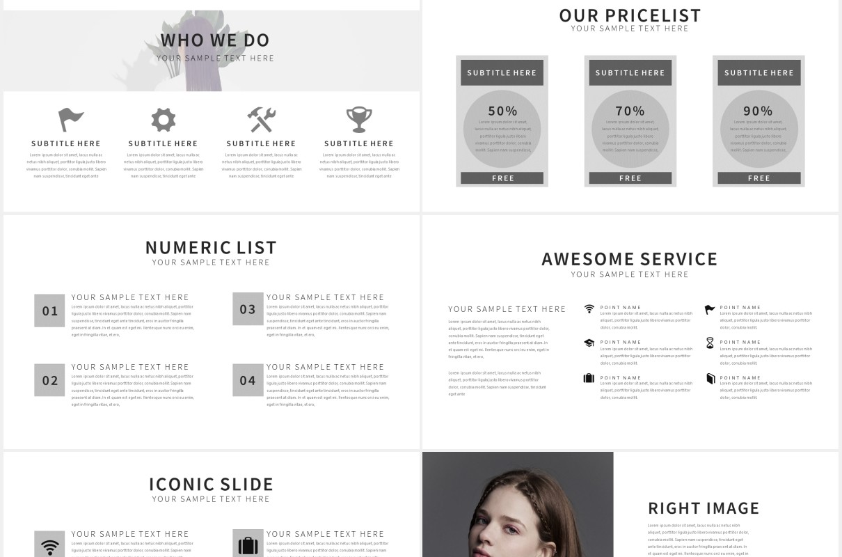 清新简洁工作展示PPT模板Minimalism Clean Powerpoint