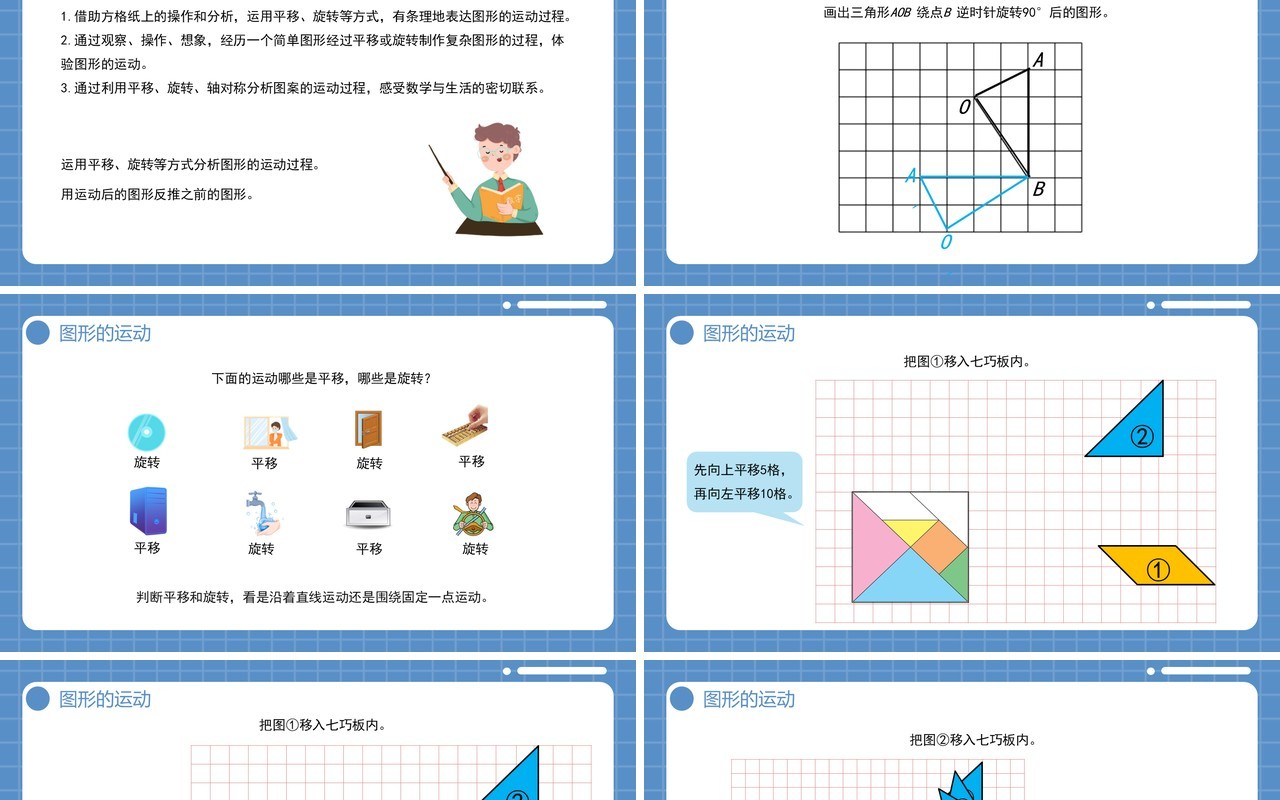 部编版六年级数学下册图形的运动课件PPT模板