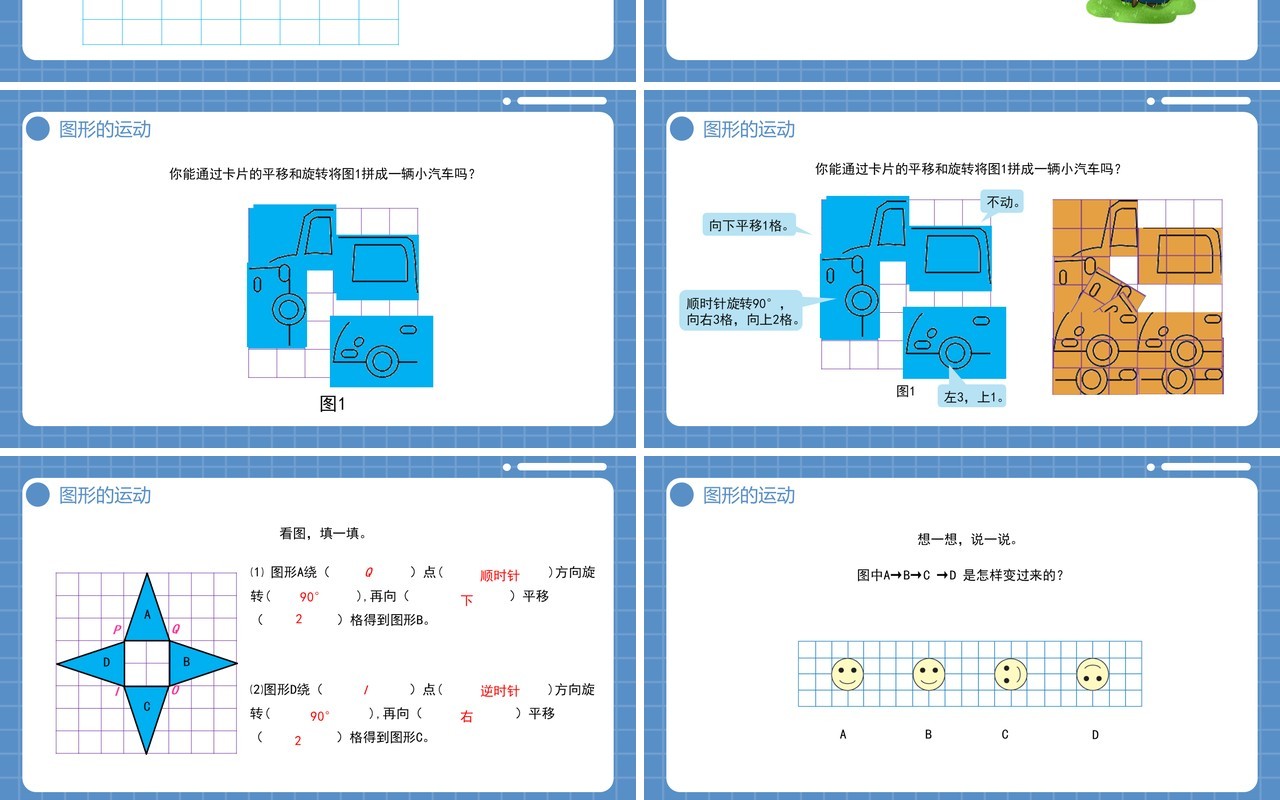 部编版六年级数学下册图形的运动课件PPT模板