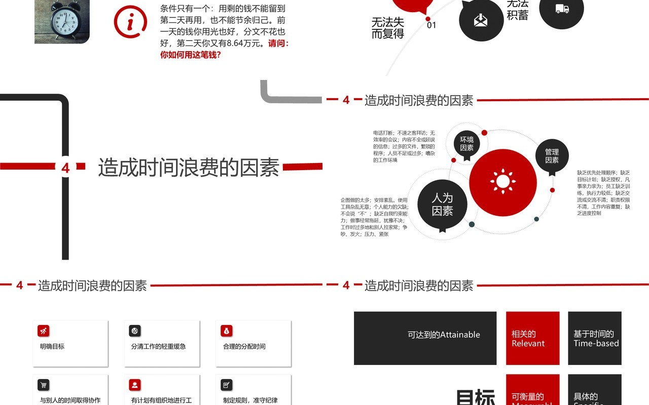简约商务风企业时间管理培训PPT模板