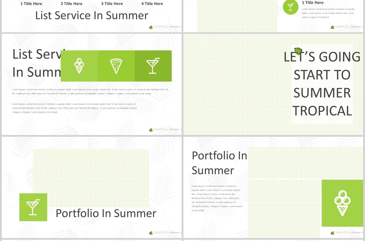 热带气候旅游策划宣传PPT模板版式信息图表Tropical - Powerpoint Template
