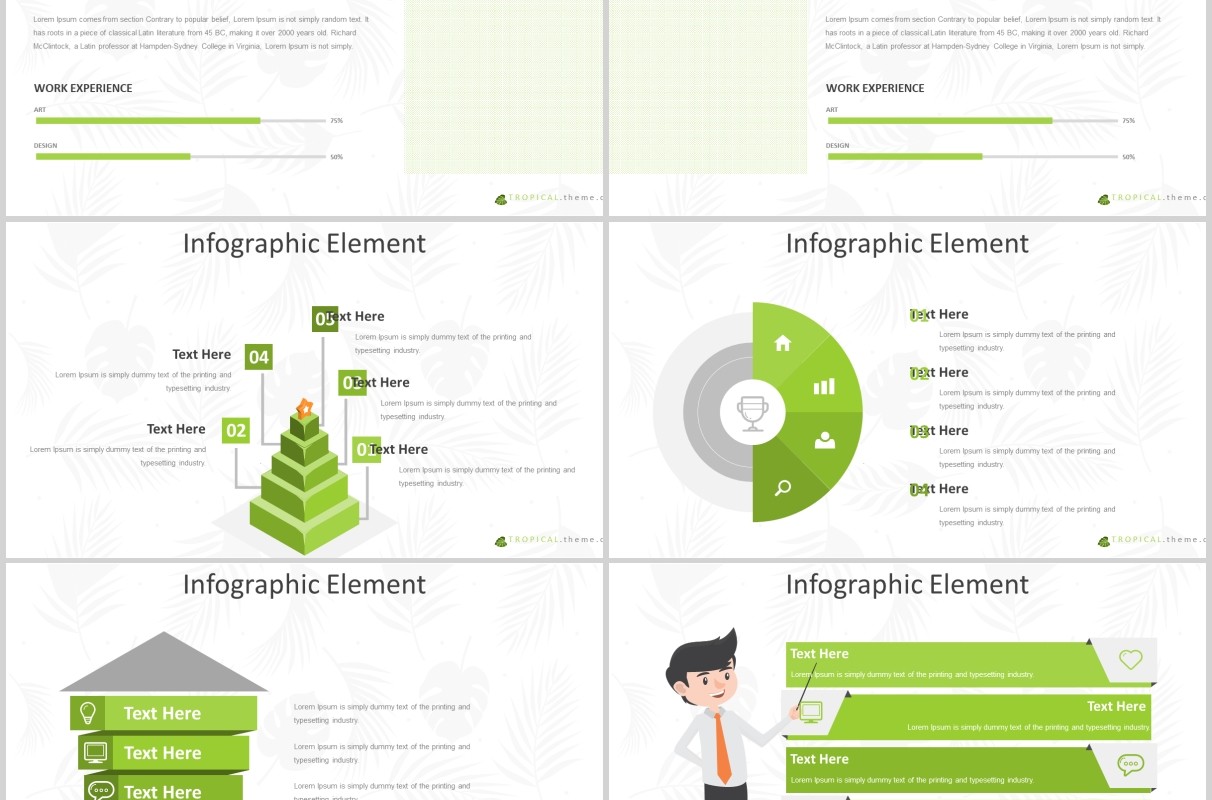 热带气候旅游策划宣传PPT模板版式信息图表Tropical - Powerpoint Template