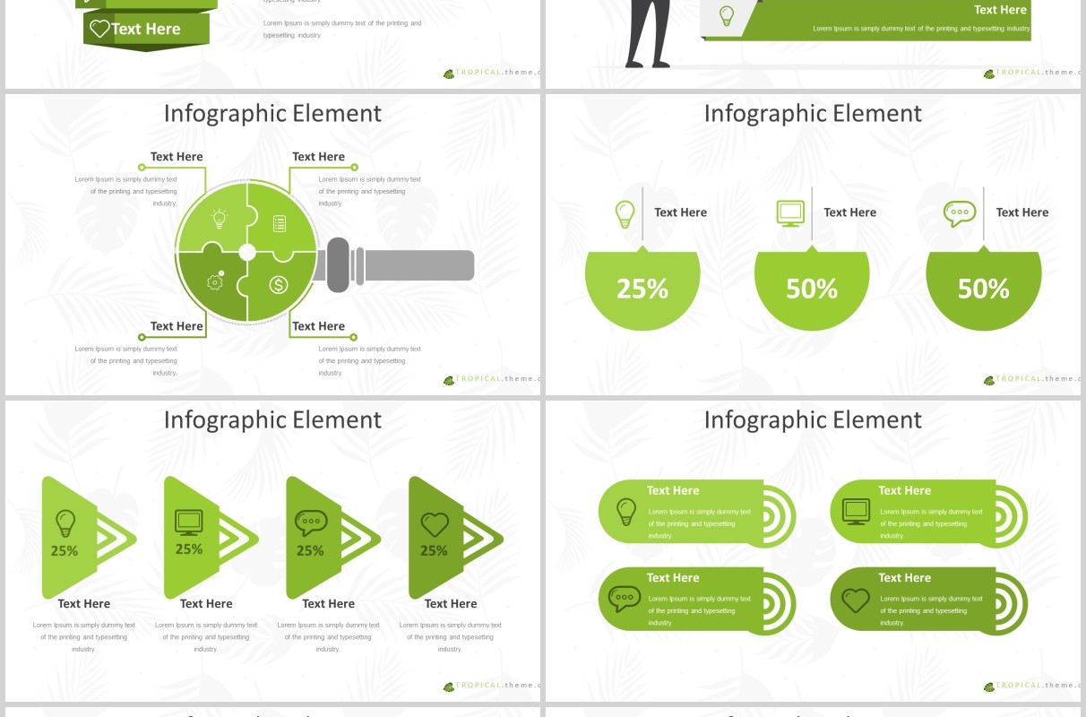 热带气候旅游策划宣传PPT模板版式信息图表Tropical - Powerpoint Template