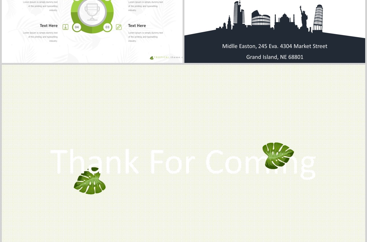 热带气候旅游策划宣传PPT模板版式信息图表Tropical - Powerpoint Template