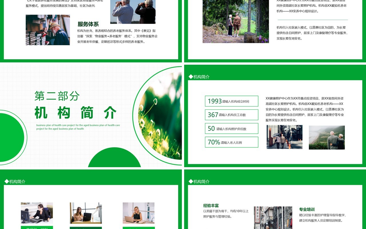 养老养生项目商业计划书动态PPT模板