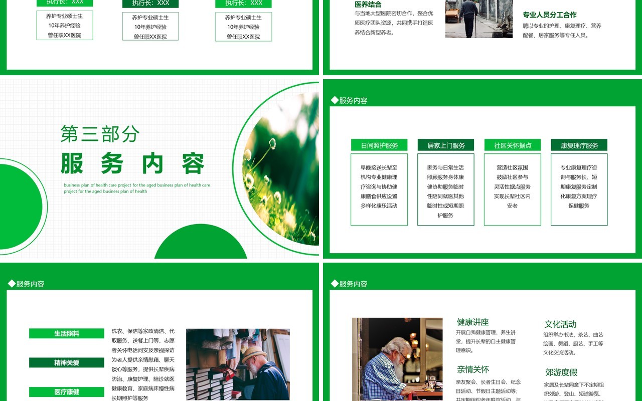 养老养生项目商业计划书动态PPT模板