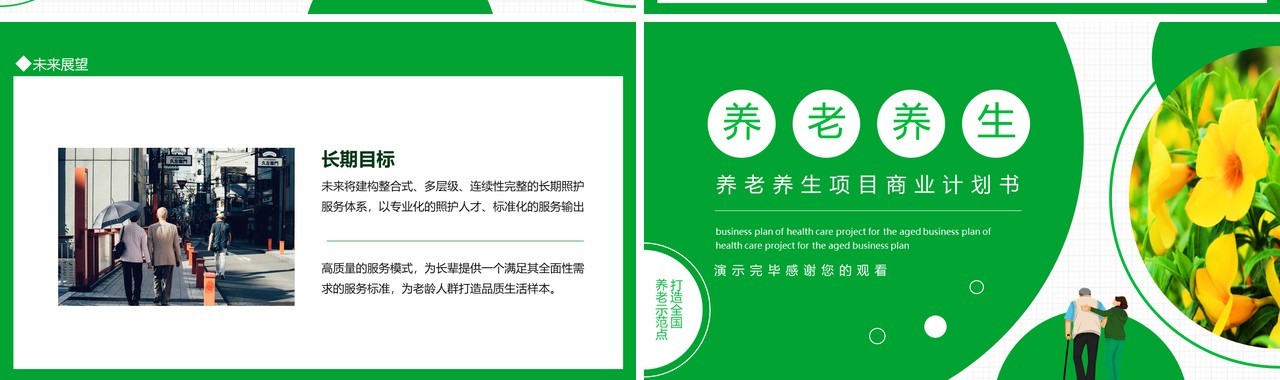 养老养生项目商业计划书动态PPT模板