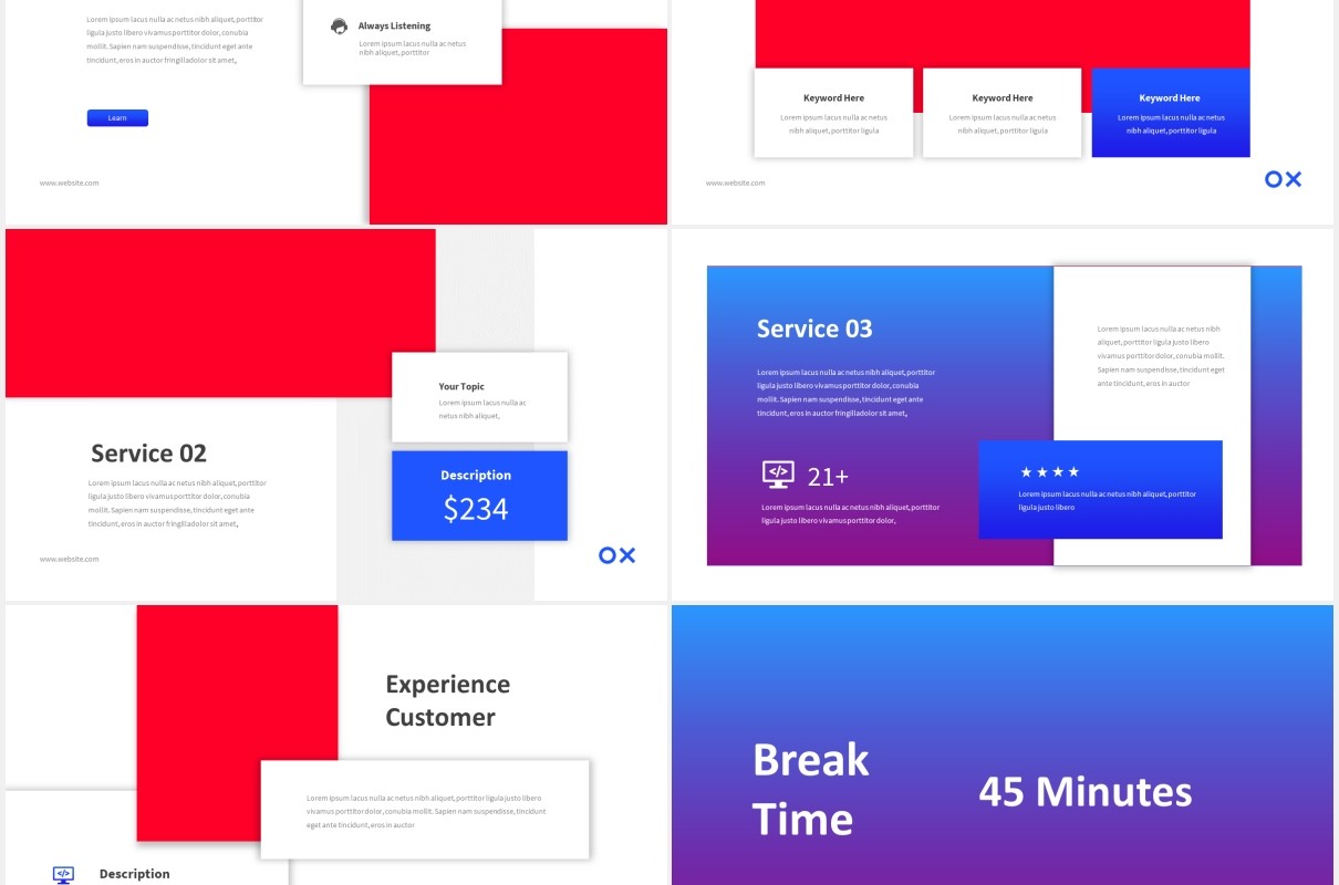 电子服务电商工作PPT图片排版设计素材Electronic Service Powerpoint Template