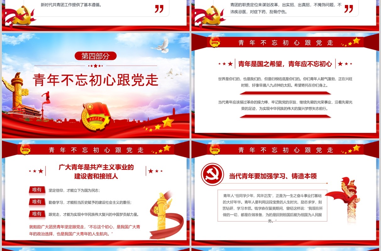 弘扬五四精神争做合格团员纪念五四运动101周年五四青年节PPT党政党课模板