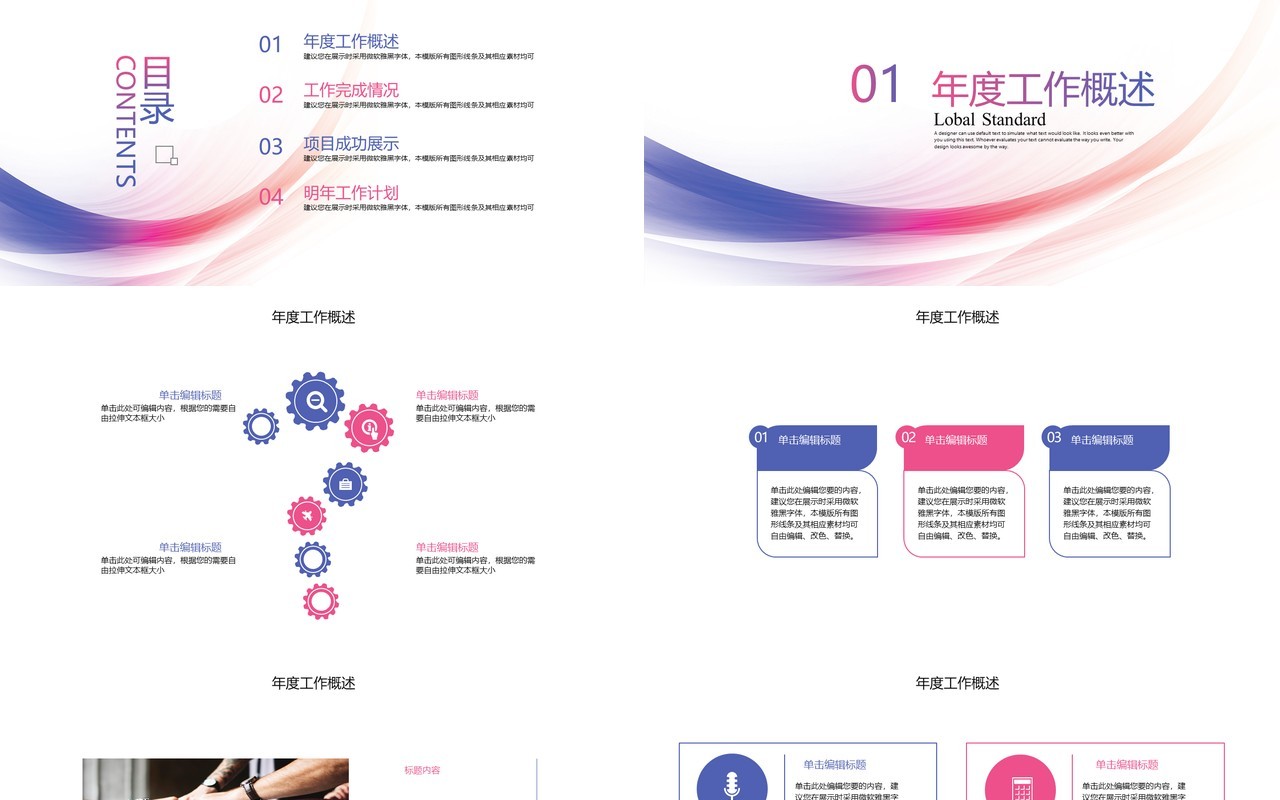炫彩公司市场部门年终年度工作总结报告PPT模板