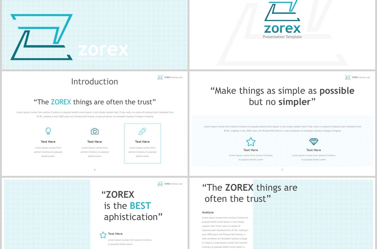 蓝色公司团队展示介绍PPT模板版式设计zorex powerpoint template