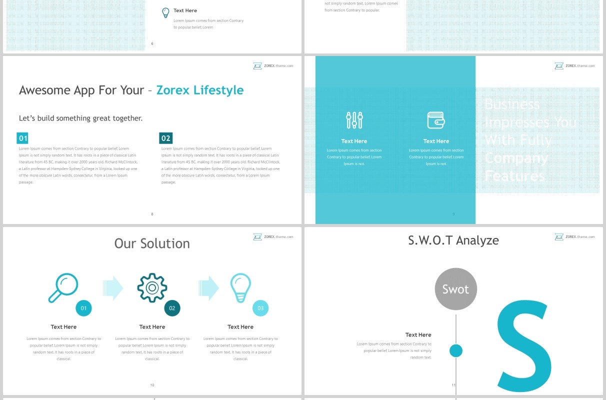 蓝色公司团队展示介绍PPT模板版式设计zorex powerpoint template