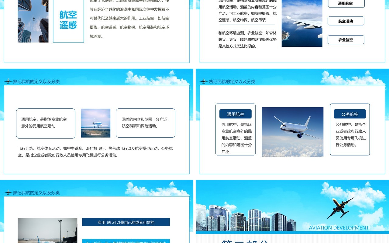 民航发展简史动态PPT模板