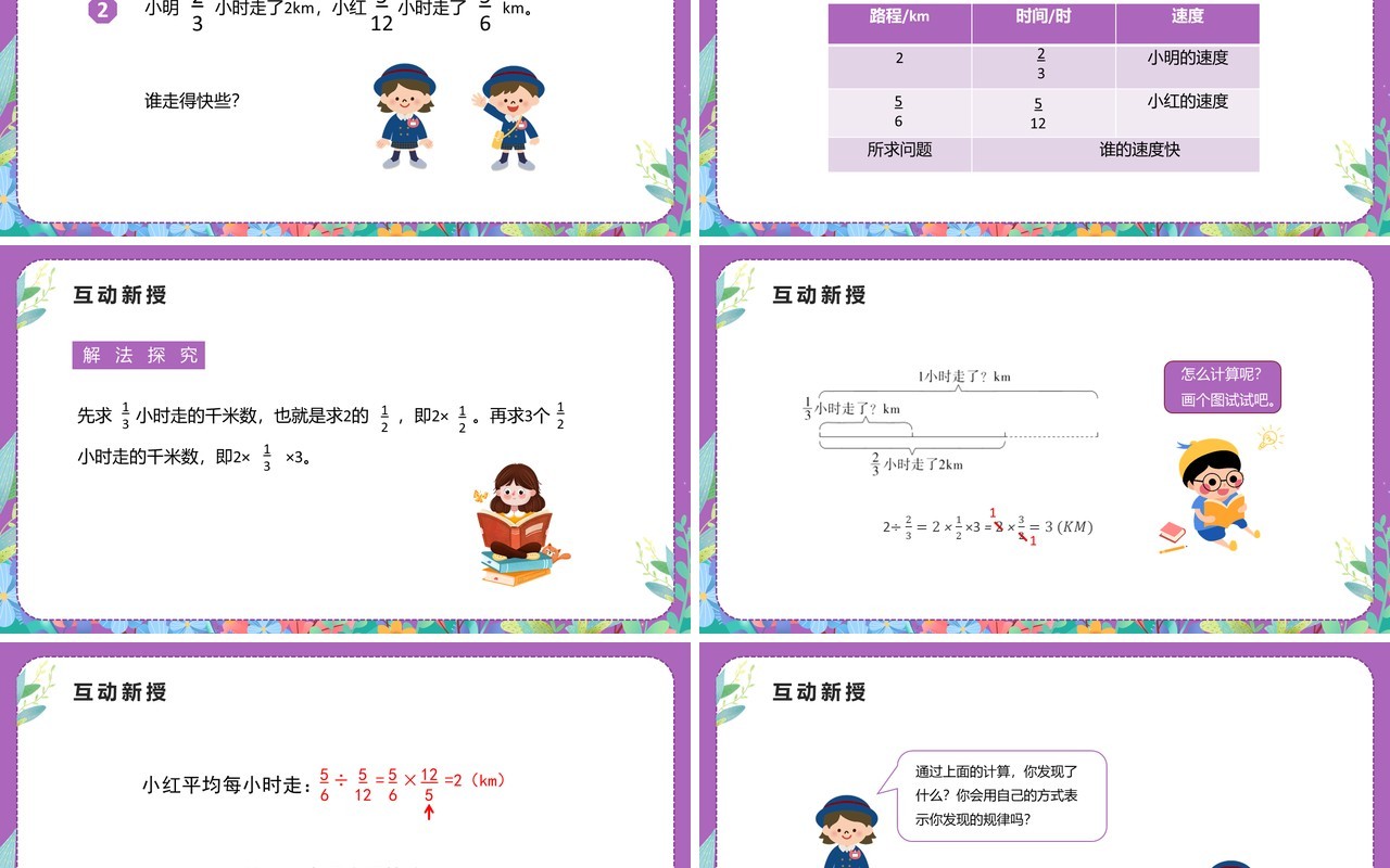 部编版六年级数学上册一个数除以分数课件PPT模板