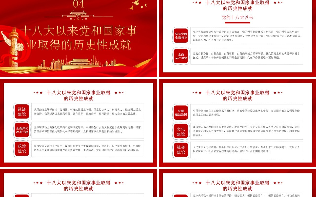 红色党政风百年大党的历史经验PPT模板