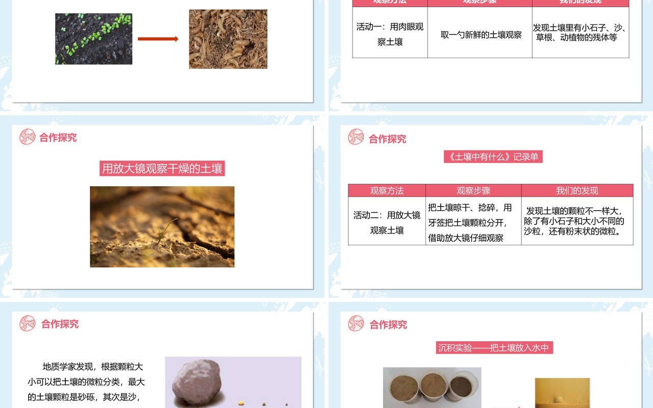 教科版五年级科学上册土壤中有什么PPT模板