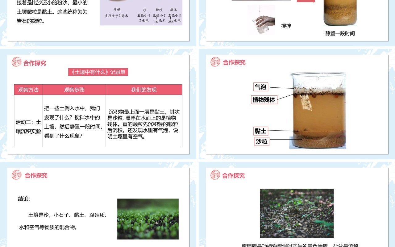 教科版五年级科学上册土壤中有什么PPT模板
