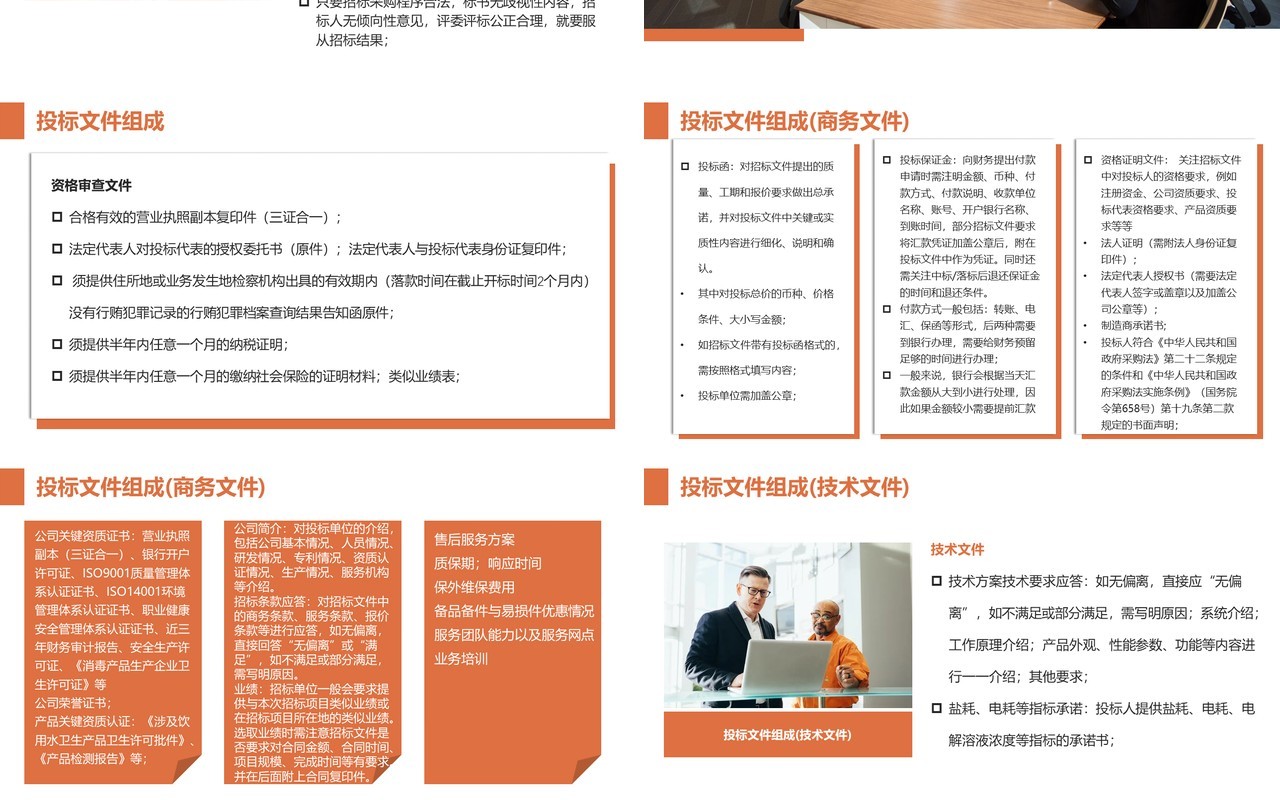 橙色商务风公司招标企业投标知识培训动态PPT模板