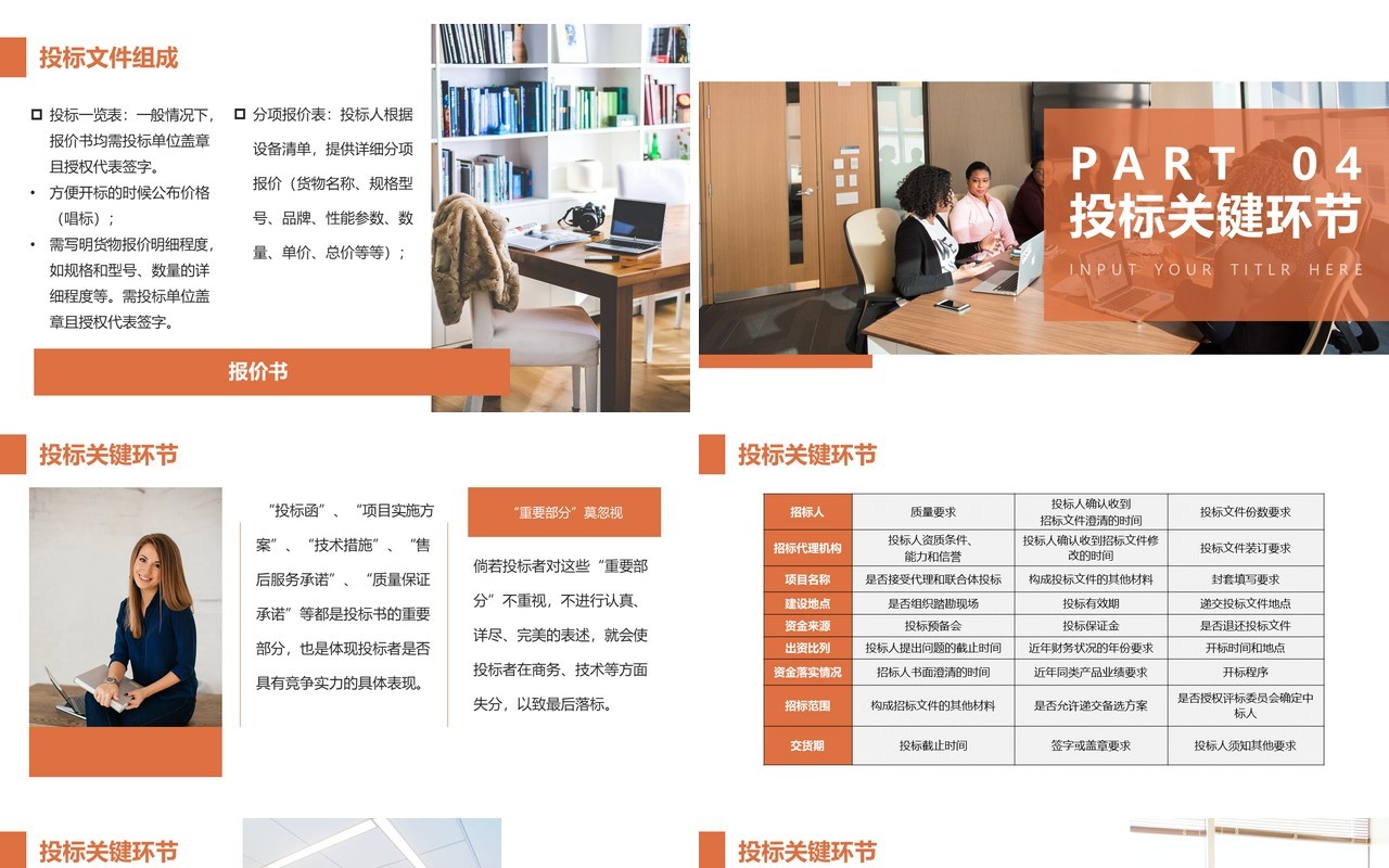 橙色商务风公司招标企业投标知识培训动态PPT模板
