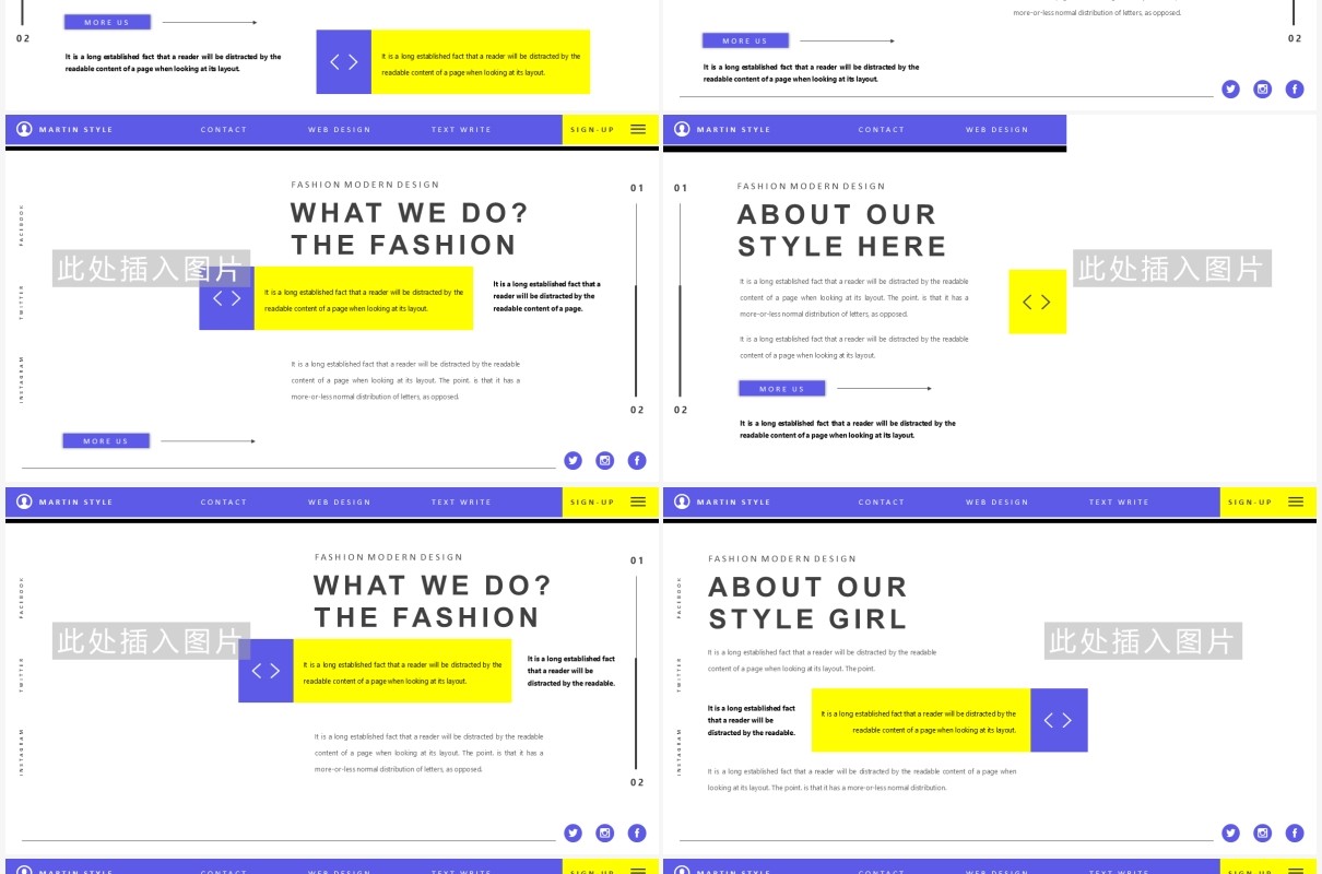 高端欧美风工作报告个人简历介绍PPT模板MARTIN Powerpoint Template