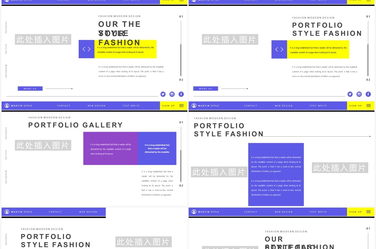 高端欧美风工作报告个人简历介绍PPT模板MARTIN Powerpoint Template