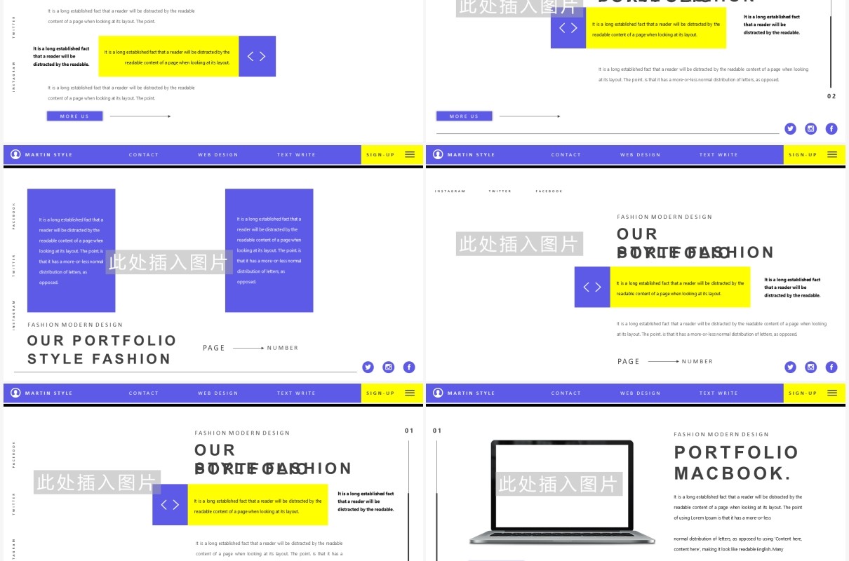 高端欧美风工作报告个人简历介绍PPT模板MARTIN Powerpoint Template