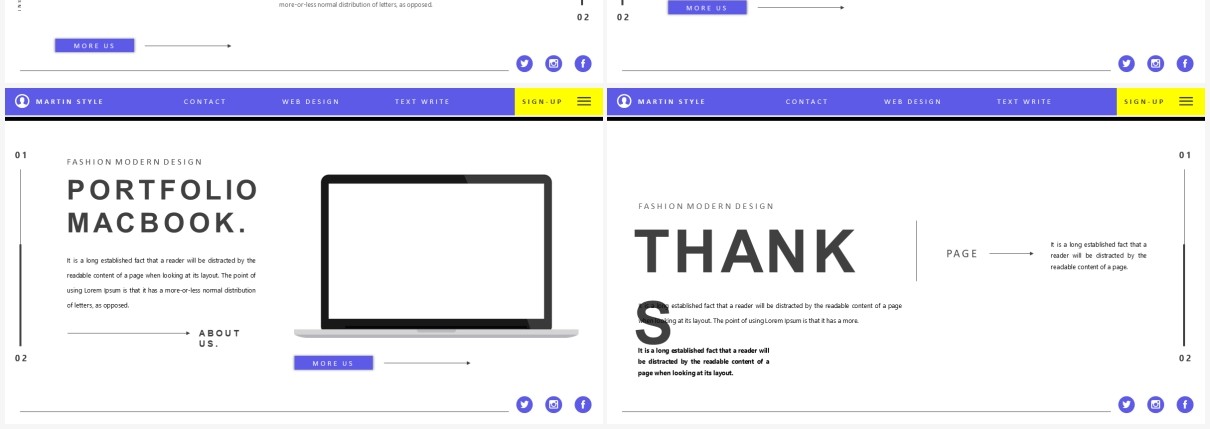 高端欧美风工作报告个人简历介绍PPT模板MARTIN Powerpoint Template