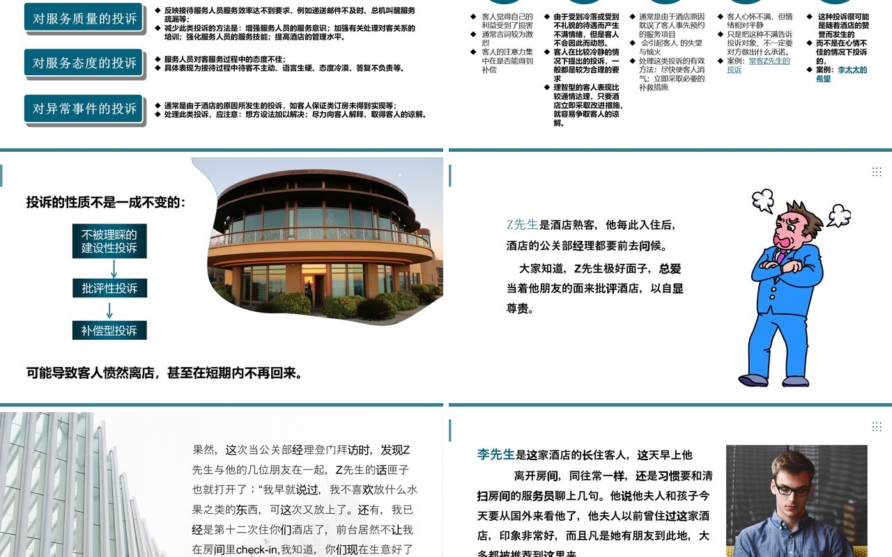 酒店客人投诉处理沟通技巧服务PPT模板