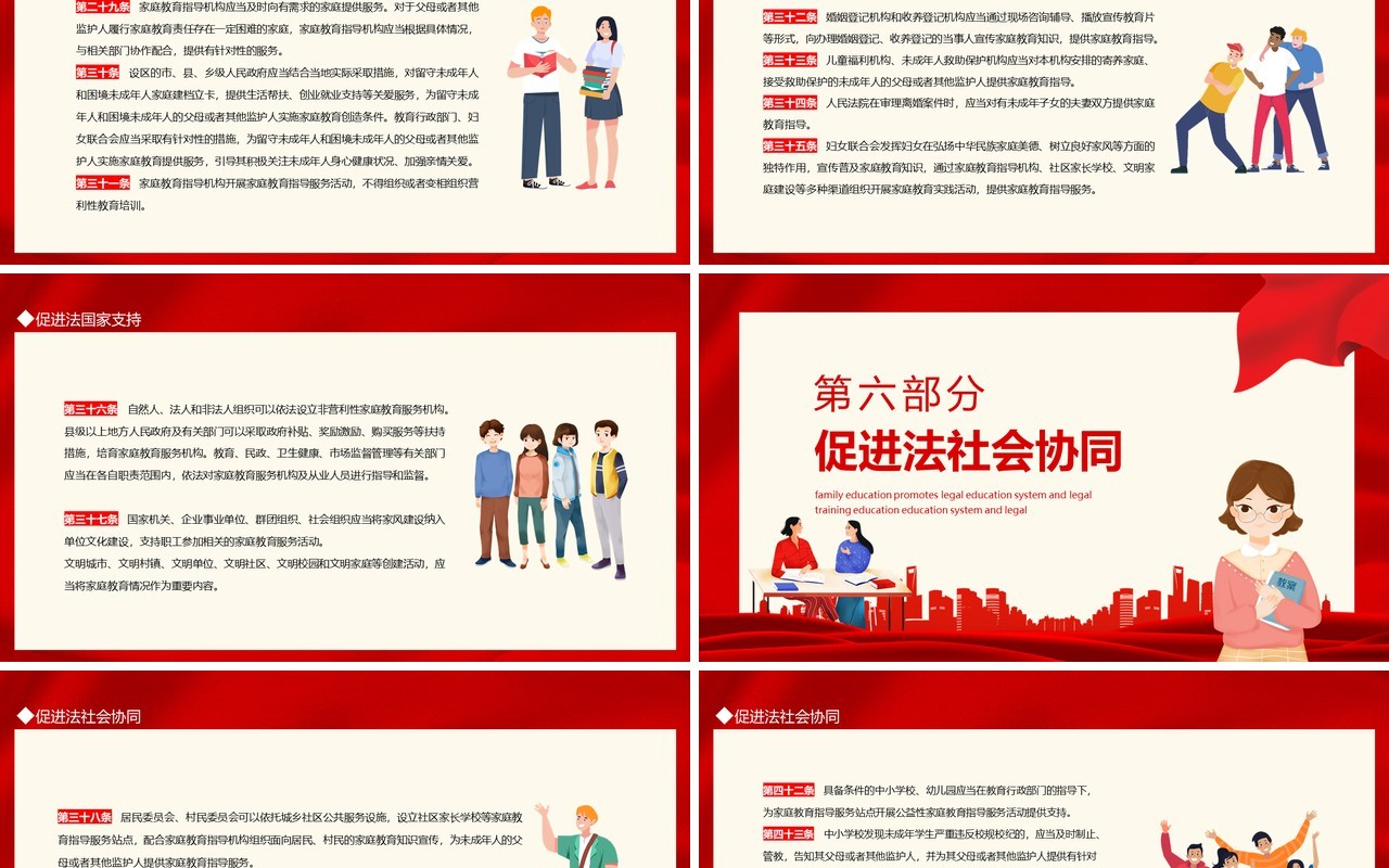 家庭教育促进法教育培训动态PPT模板