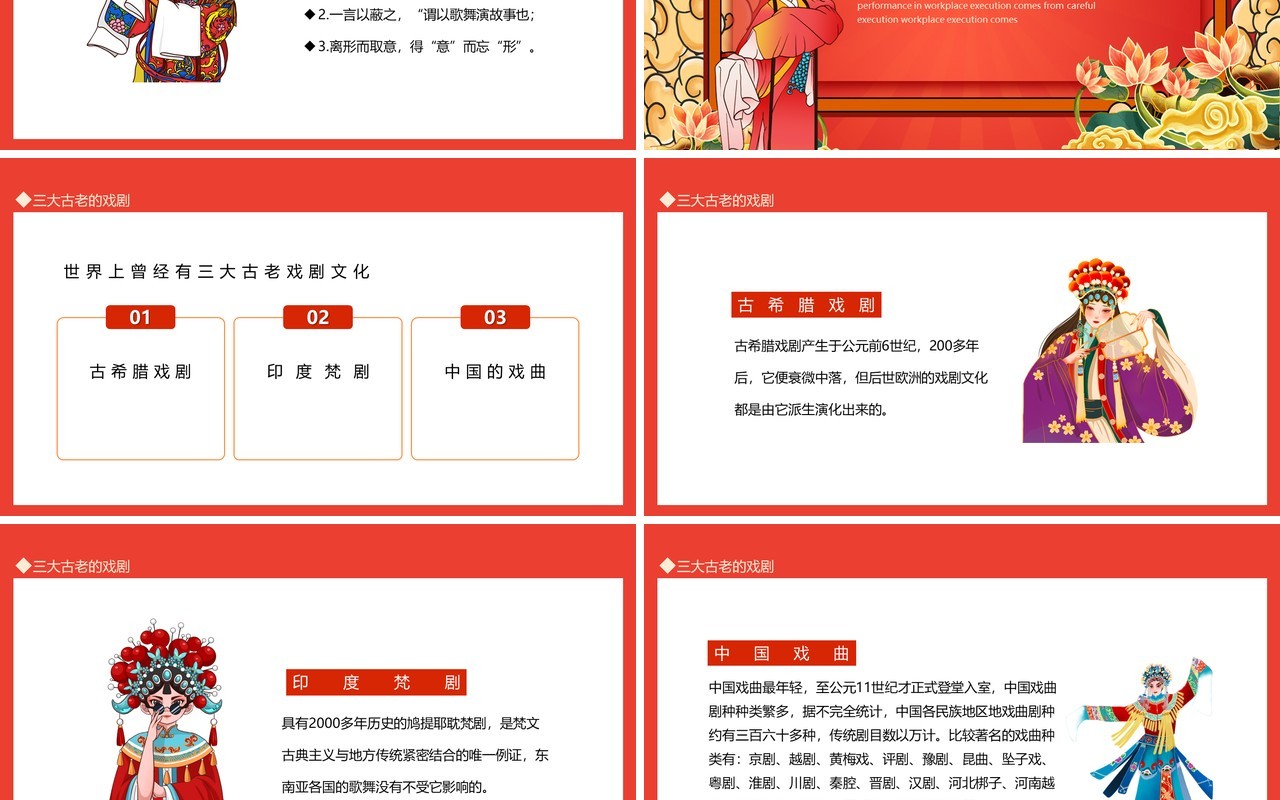 世界戏剧日彰显传统艺术文化之美动态PPT模板