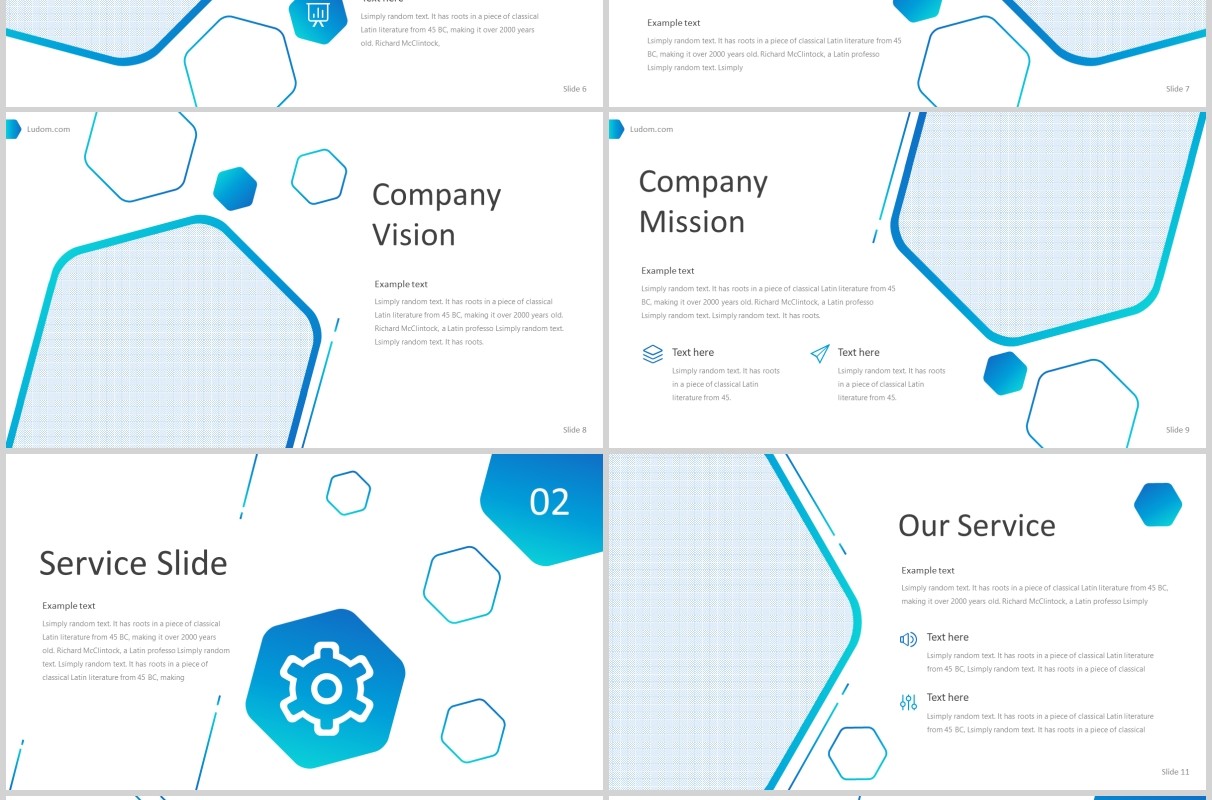 蓝色产品介绍展示PPT模板ludom powerpoint template