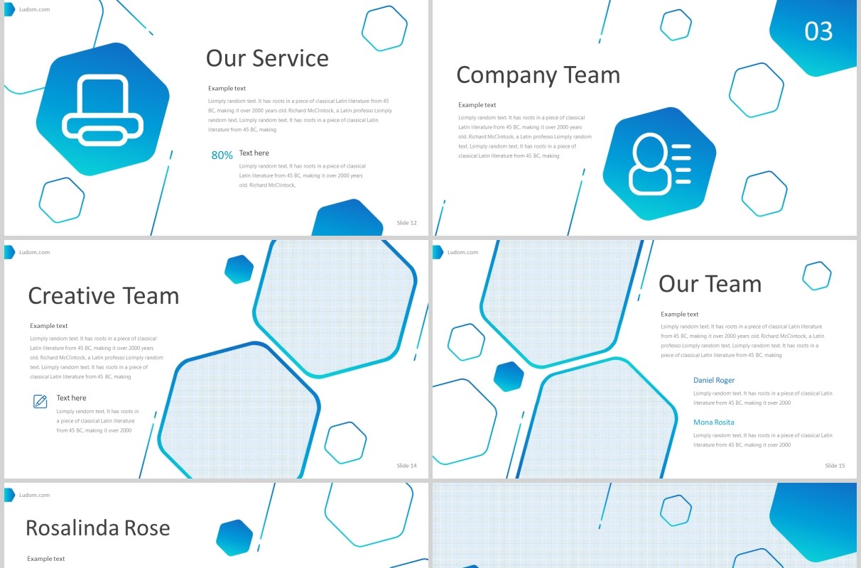 蓝色产品介绍展示PPT模板ludom powerpoint template