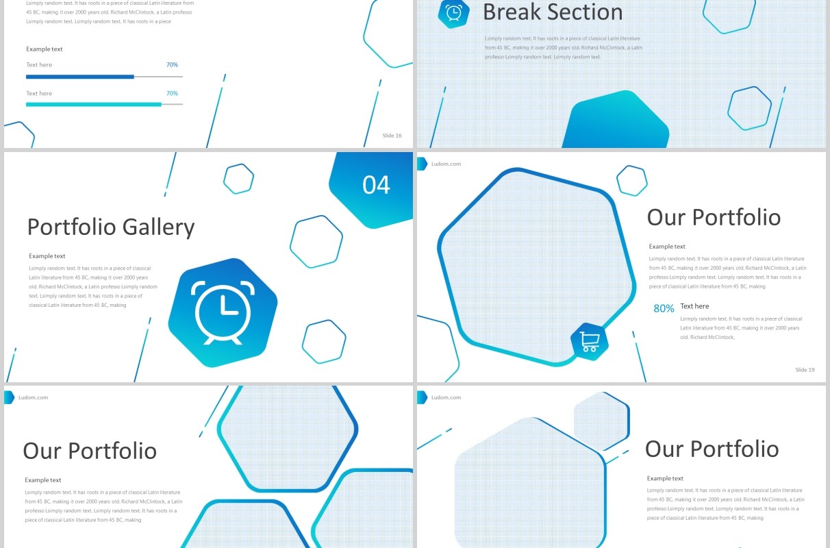 蓝色产品介绍展示PPT模板ludom powerpoint template