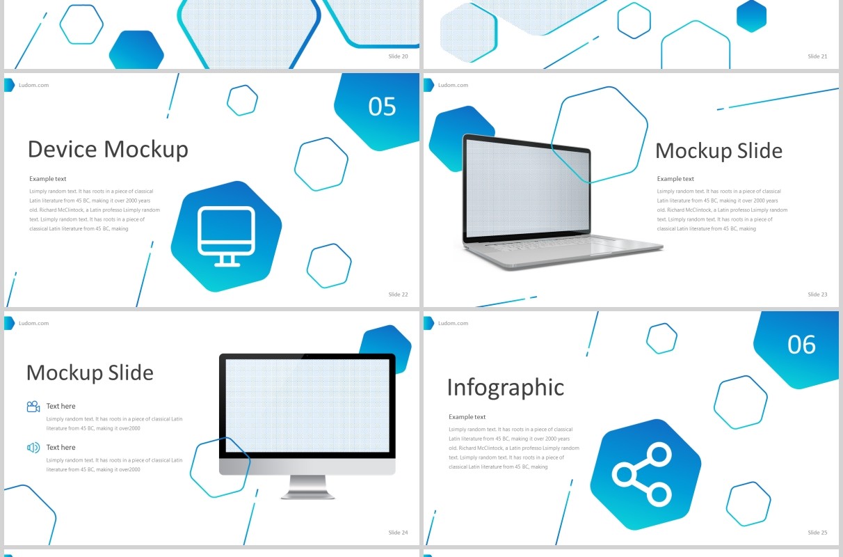 蓝色产品介绍展示PPT模板ludom powerpoint template