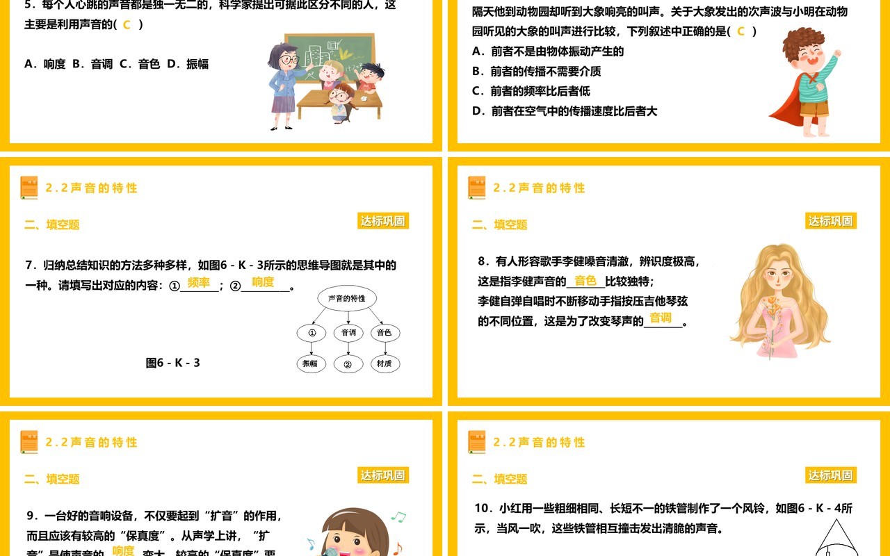 部编版八年级物理上册声音的特性与传播课件PPT模板