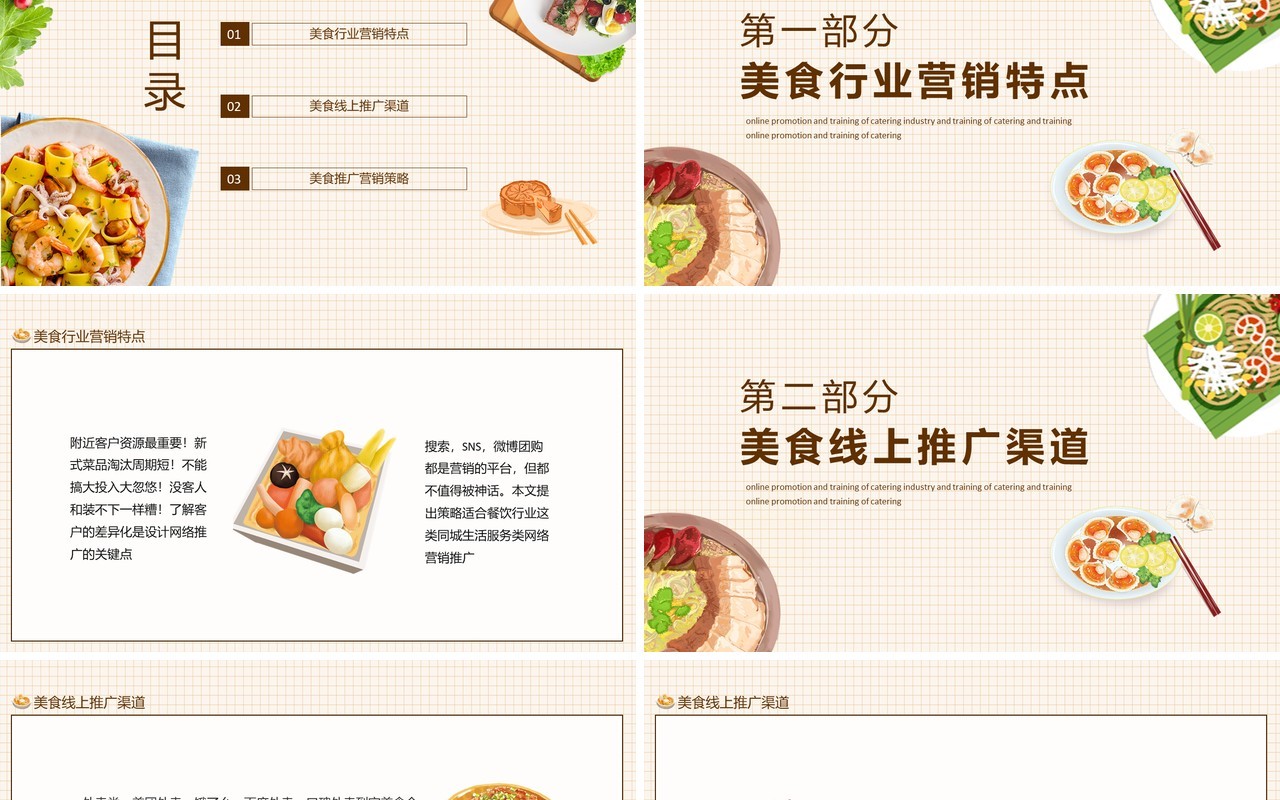 餐饮行业营销美食推广营销策略动态PPT模板