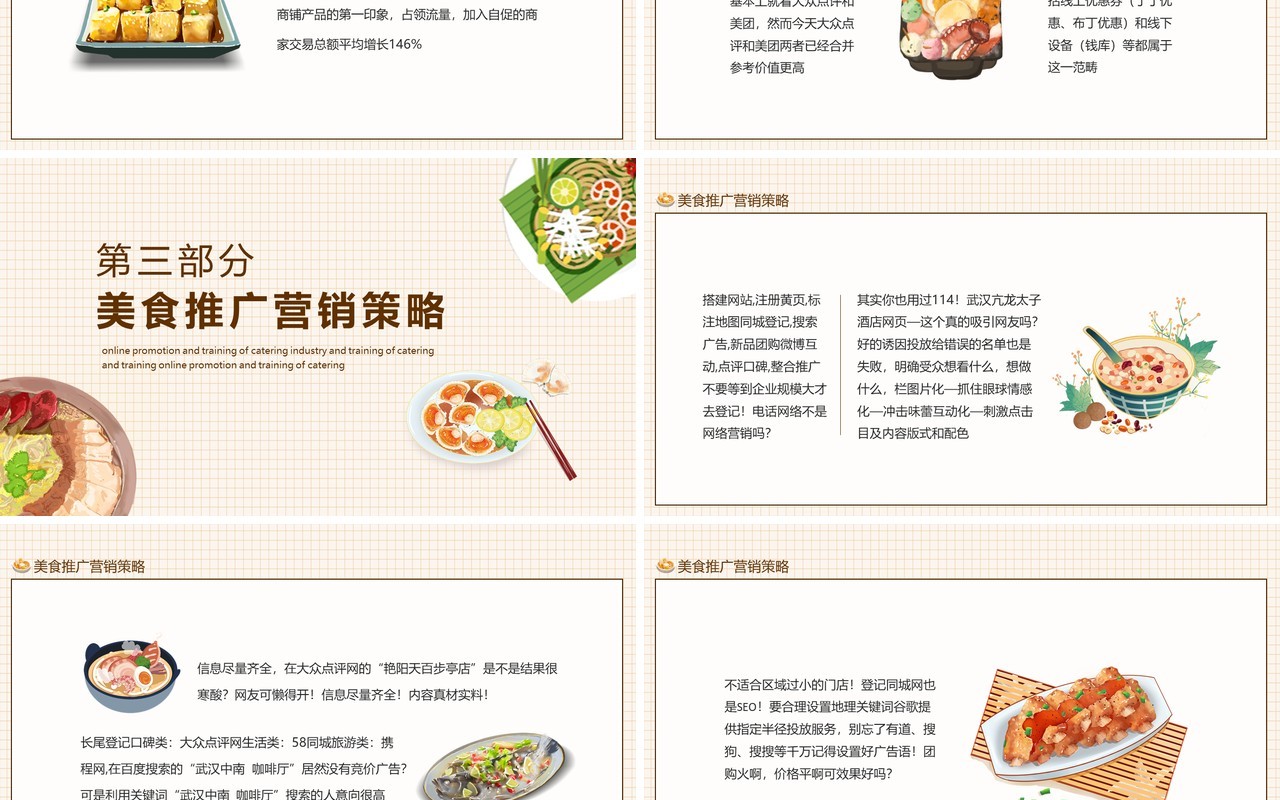 餐饮行业营销美食推广营销策略动态PPT模板