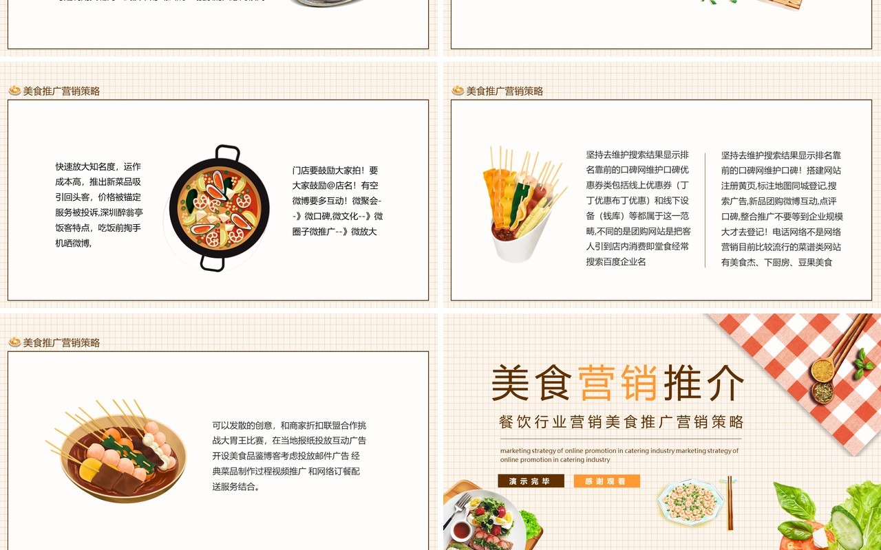 餐饮行业营销美食推广营销策略动态PPT模板