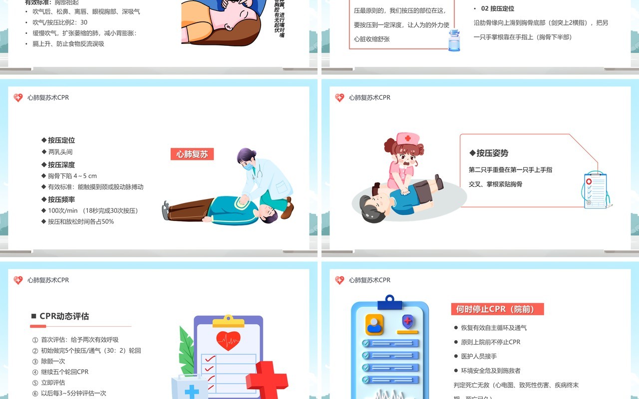 蓝色卡通风世界急救日介绍PPT模板