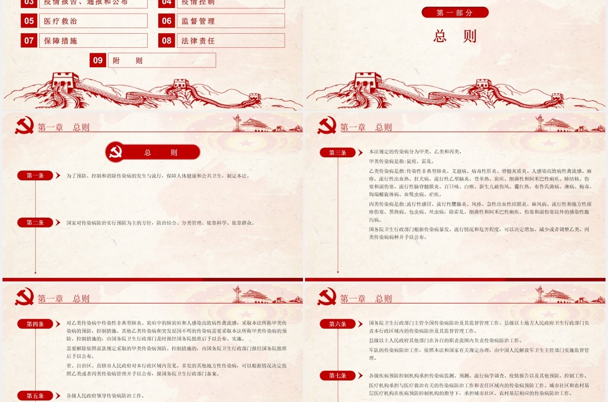 中华人民共和国传染病防治法学习解读党建PPT模板