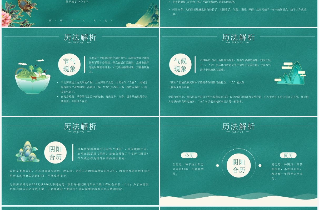 绿色中国风二十四节气之立春介绍PPT模板