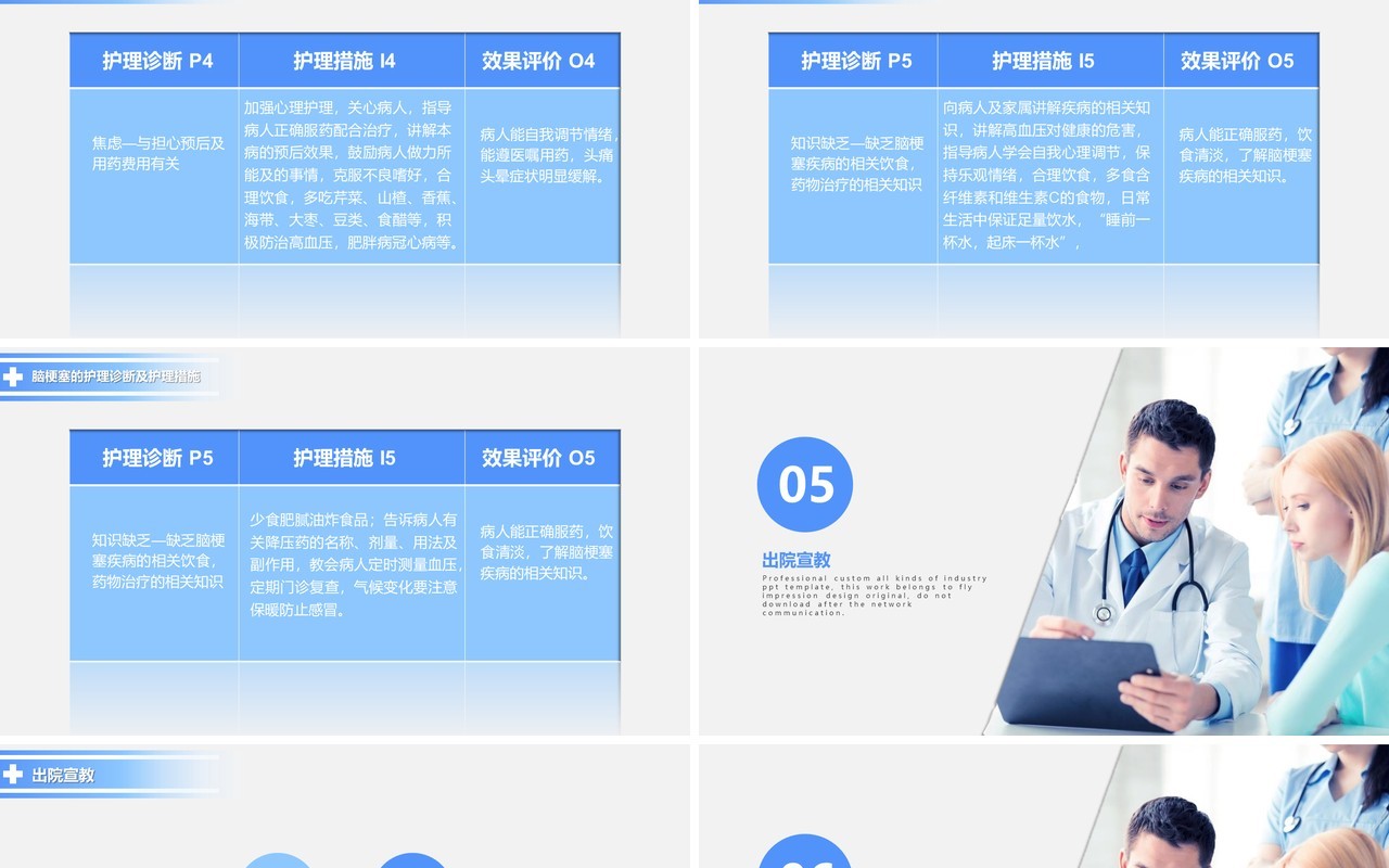 脑梗塞护理查房课件培训通用动态PPT模板