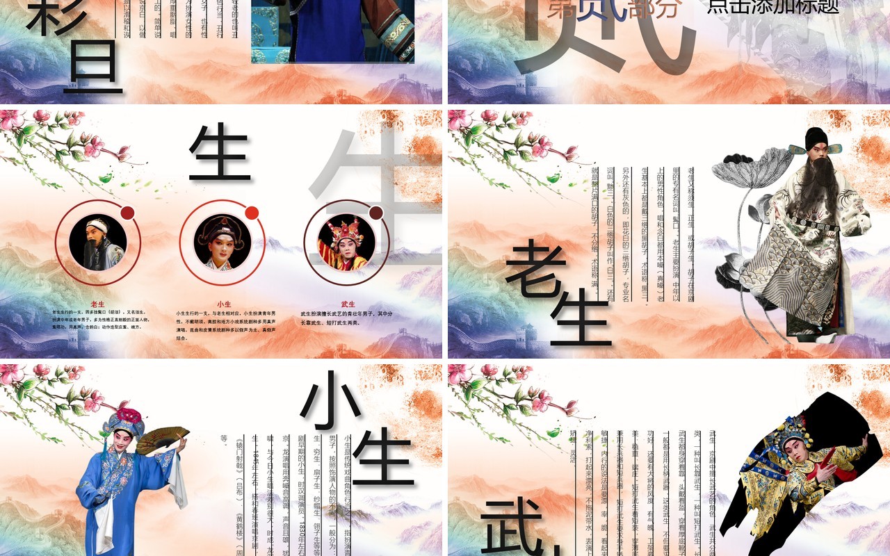中国传统文化国粹京剧戏曲文化艺术宣传PPT模板