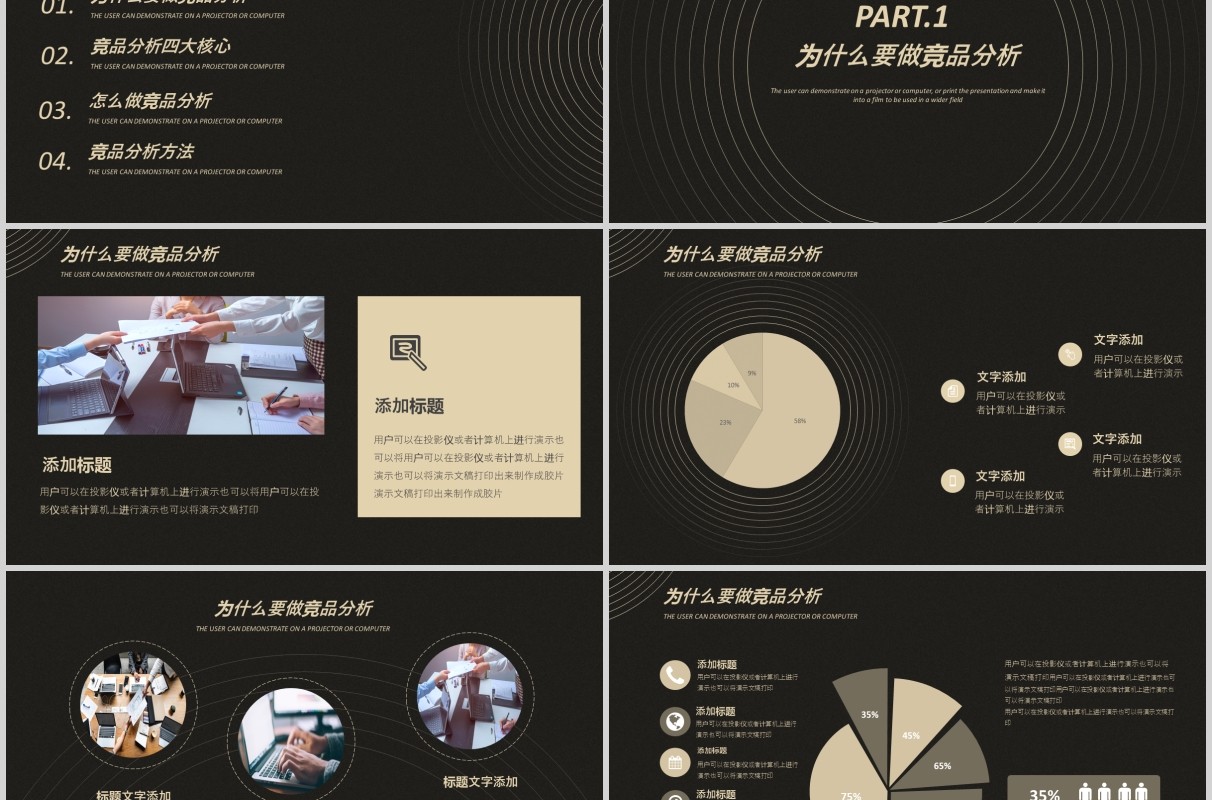 黑色公司企业竞品分析培训报告PPT模板