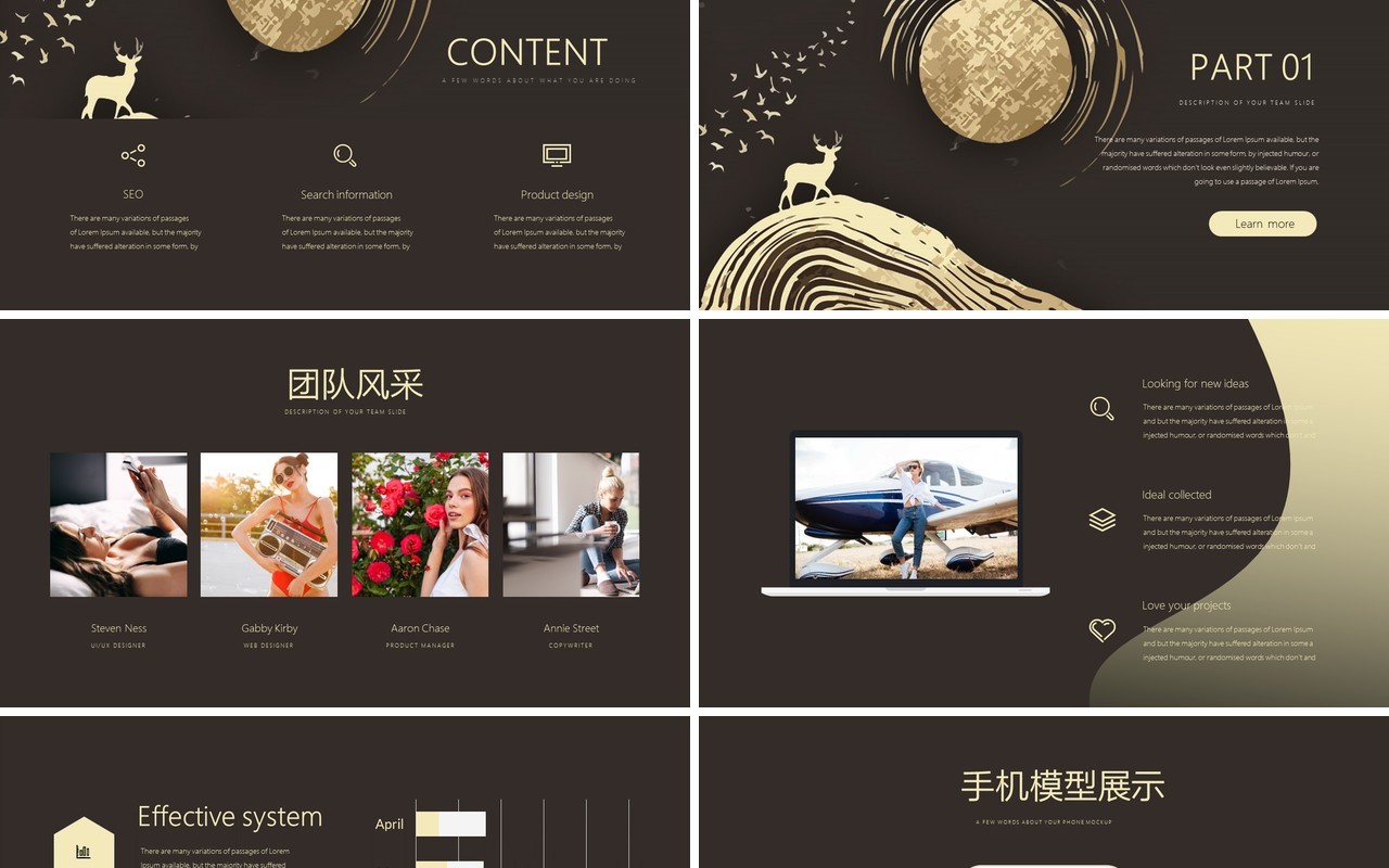 创意金色商业计划书PPT模板