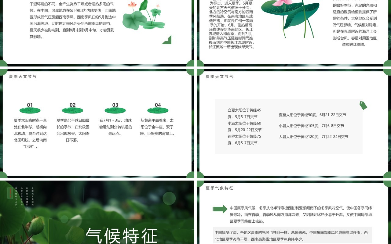 绿色简约风夏季介绍动态PPT模板