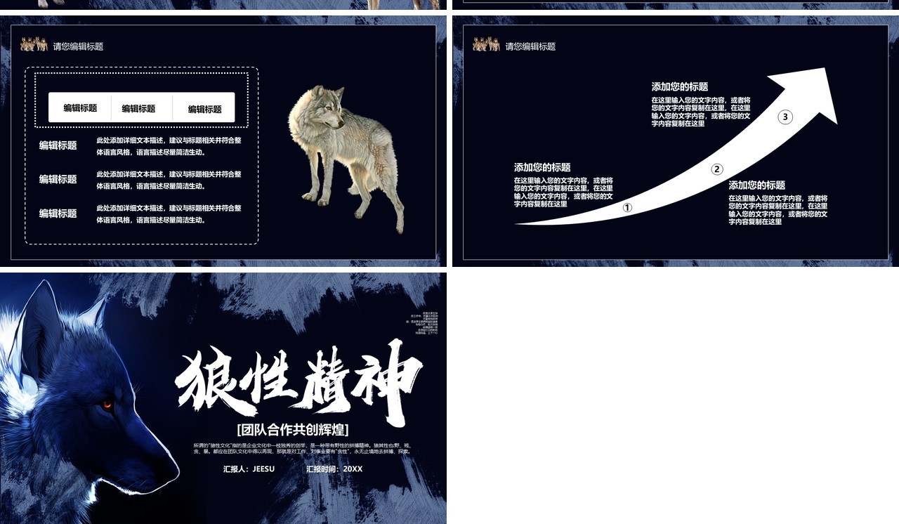 企业狼性精神公司团队介绍宣传PPT模板