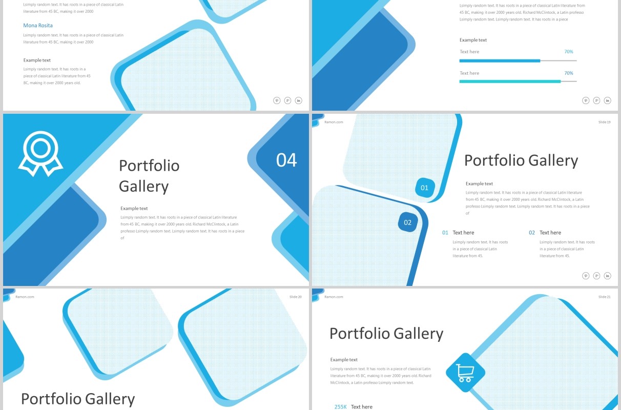 蓝色商务通用PPT模板版式设计ramon powerpoint template